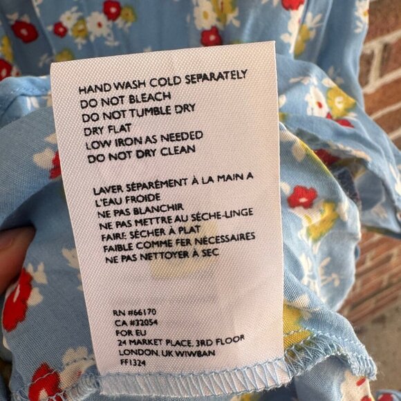 Faithfull the Brand Blue Floral Midi Dress – Women’s M / US 6 - Picture 7 of 9